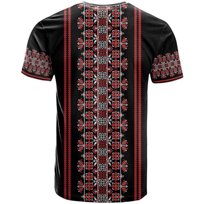 Traditional Spring Martisor Day T-Shirt Romanian Embroidery Patterns Graphic Tee