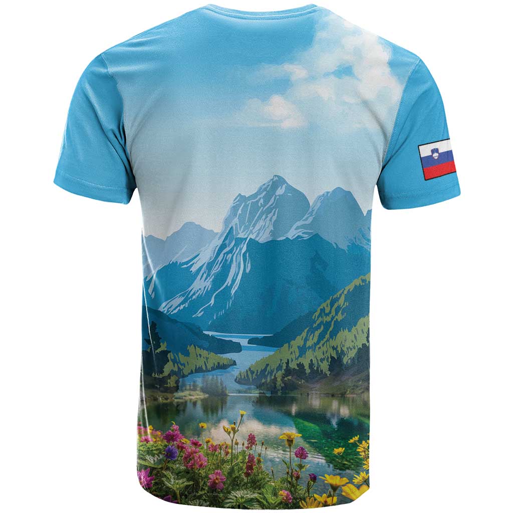 Slovenia T-Shirt Mount Triglav With Map Graphic Tee