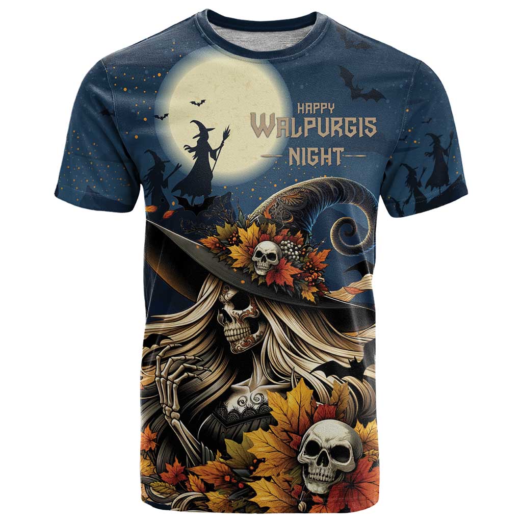 Happy Walpurgis Night T-Shirt Skull Witch Spooky Style Graphic Tee