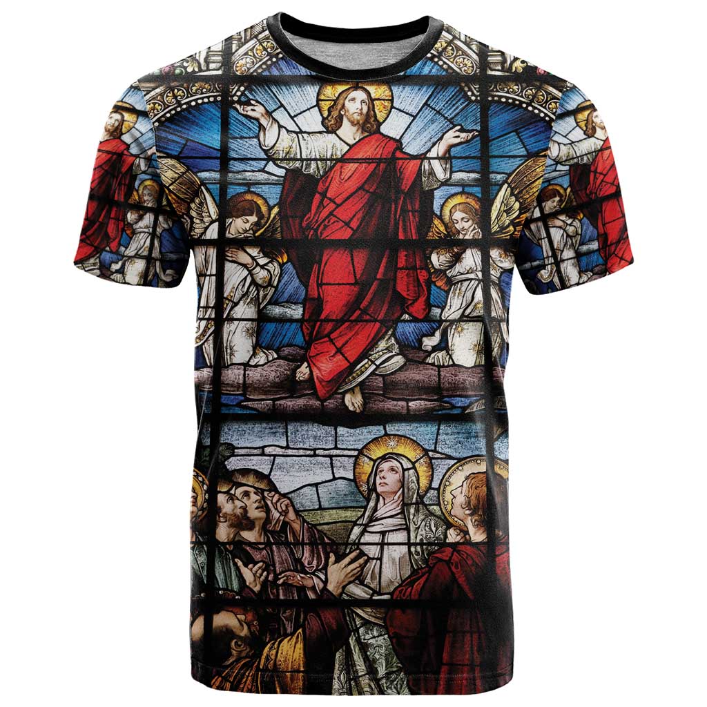 Happy Ascension Day T-Shirt Ascension Of Jesus Christ Stained Glass Windows Graphic Tee