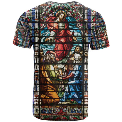 Happy Ascension Day T-Shirt Faith and Religion Stained Glass Windows Graphic Tee