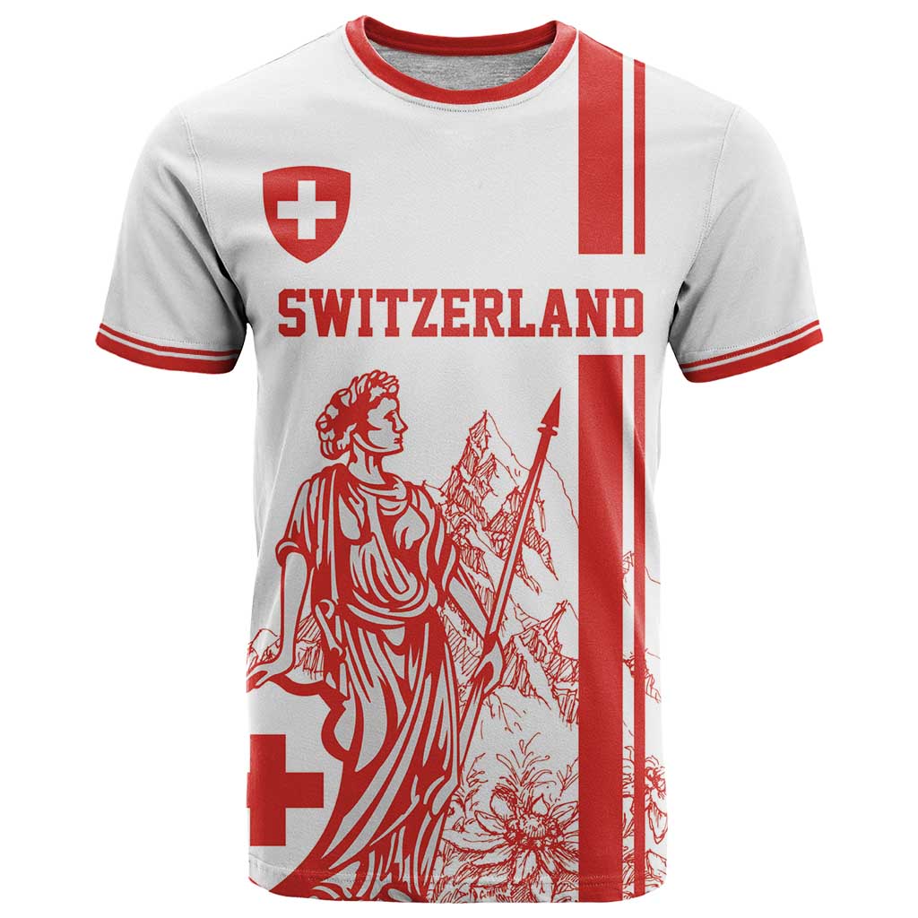 Custom Switzerland Football T-Shirt Confoederatio Helvetica Graphic Tee