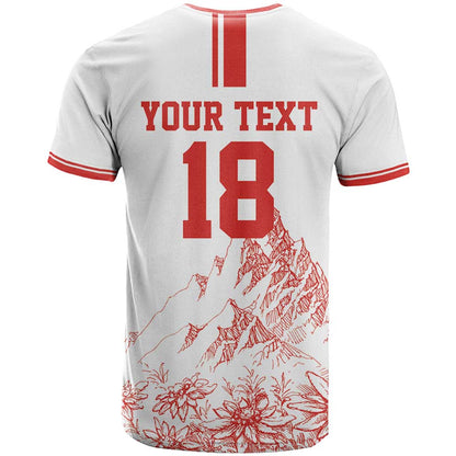 Custom Switzerland Football T-Shirt Confoederatio Helvetica Graphic Tee