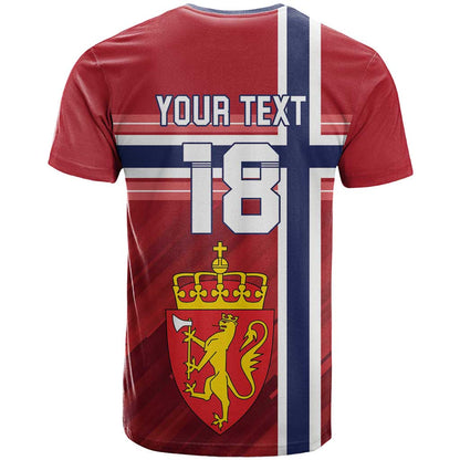 Custom Norway Football T-Shirt Norges Herrelandslag i Fotball Graphic Tee