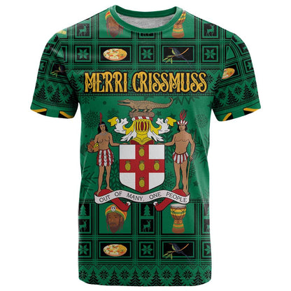 Personalized Jamaica Christmas T-Shirt Coat Of Arms - Merri Crissmuss Graphic Tee