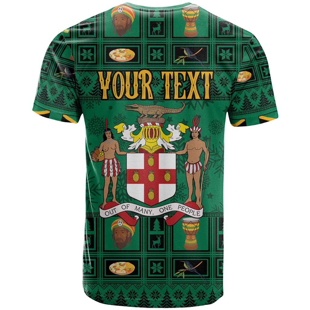 Personalized Jamaica Christmas T-Shirt Coat Of Arms - Merri Crissmuss Graphic Tee