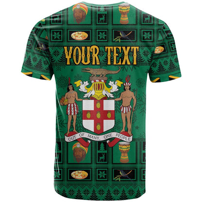 Personalized Jamaica Christmas T-Shirt Coat Of Arms - Merri Crissmuss Graphic Tee