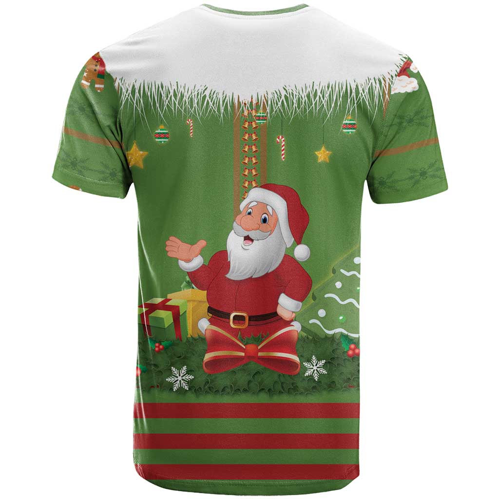 Christmas Costume Elf T-Shirt Santa Little Helper Green Graphic Tee