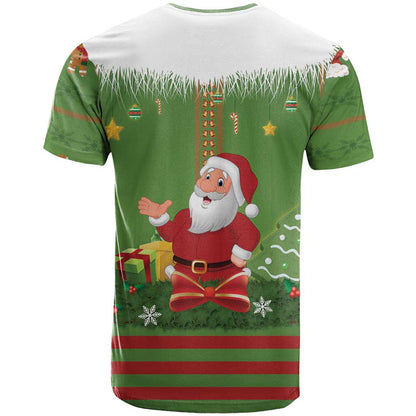 Christmas Costume Elf T-Shirt Santa Little Helper Green Graphic Tee