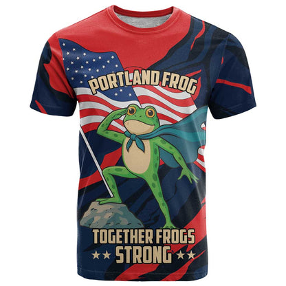 Portland Frog Protest Personalized T-Shirt Frogs Together Strong Graphic Tee