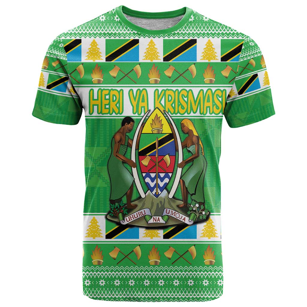 Personalized Tanzania Christmas T-Shirt Uhuru na Umoja Heri ya Krismasi Graphic Tee