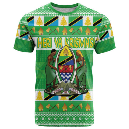 Personalized Tanzania Christmas T-Shirt Uhuru na Umoja Heri ya Krismasi Graphic Tee