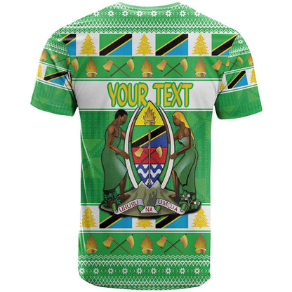 Personalized Tanzania Christmas T-Shirt Uhuru na Umoja Heri ya Krismasi Graphic Tee