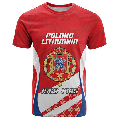 Poland-Lithuania Personalized T-Shirt Heraldic Eagle and Vytis Historical Graphic Tee