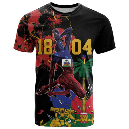 Haiti Negre Marron T-Shirt Libete Egalite Fratenite Graphic Tee
