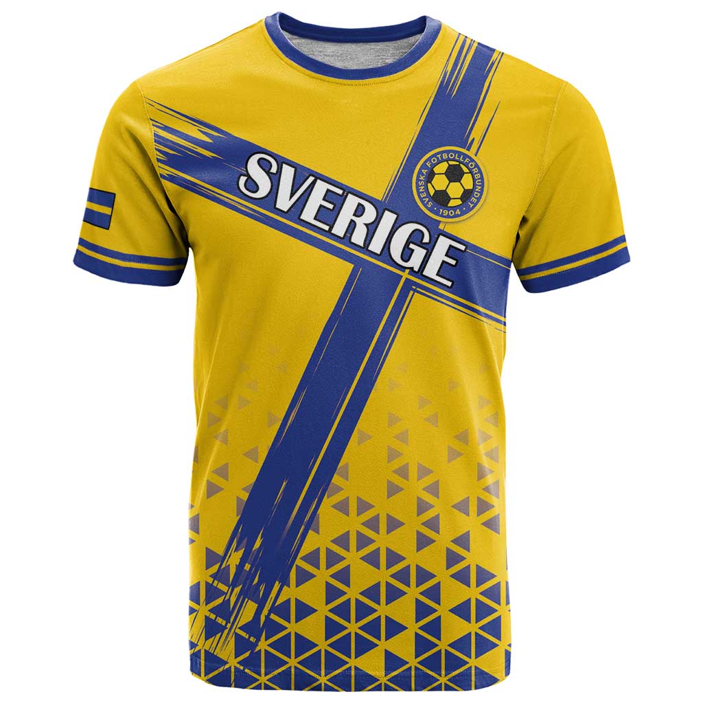 Custom Sweden Football T-Shirt Sveriges herrlandslag i fotboll Graphic Tee