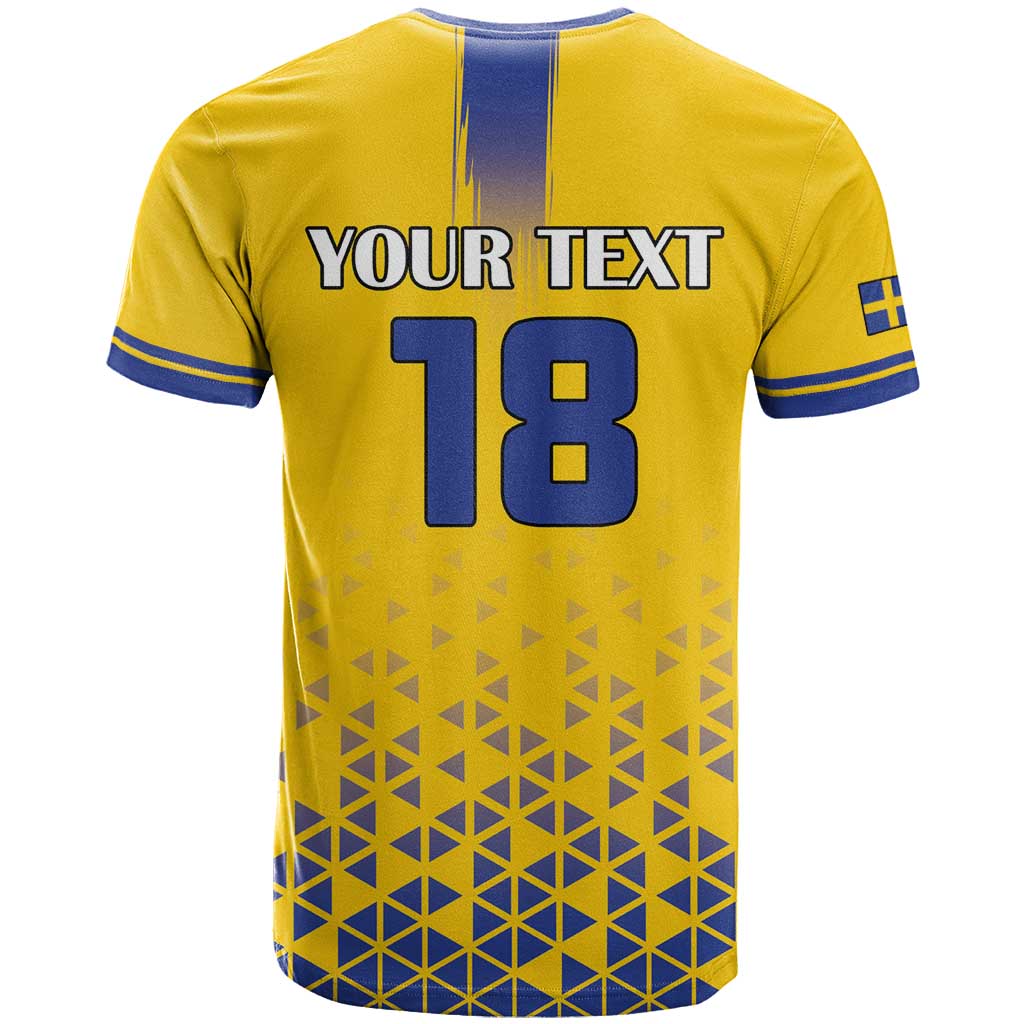 Custom Sweden Football T-Shirt Sveriges herrlandslag i fotboll Graphic Tee