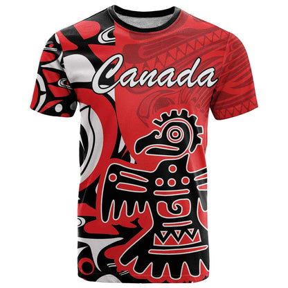 Personalized Canada Haida Eagle T-Shirt Red Style Graphic Tee