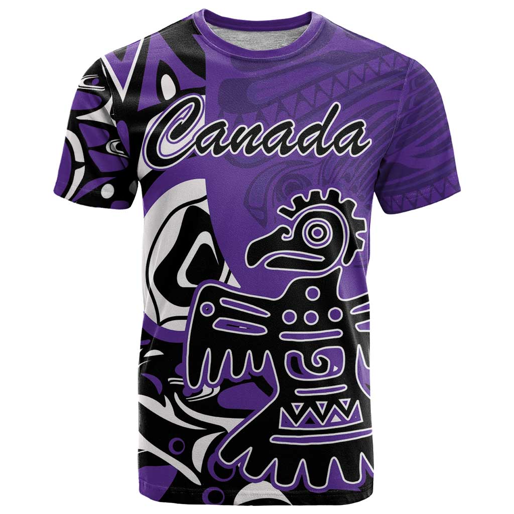 Personalized Canada Haida Eagle T-Shirt Purple Style Graphic Tee