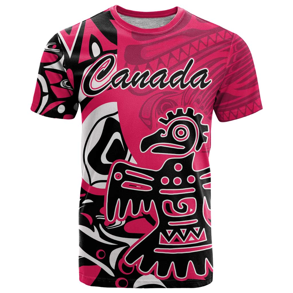 Personalized Canada Haida Eagle T-Shirt Pink Style Graphic Tee
