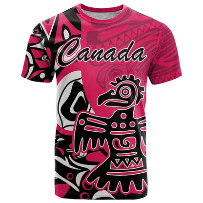 Personalized Canada Haida Eagle T-Shirt Pink Style Graphic Tee