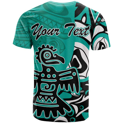 Personalized Canada Haida Eagle T-Shirt Turquoise Style Graphic Tee