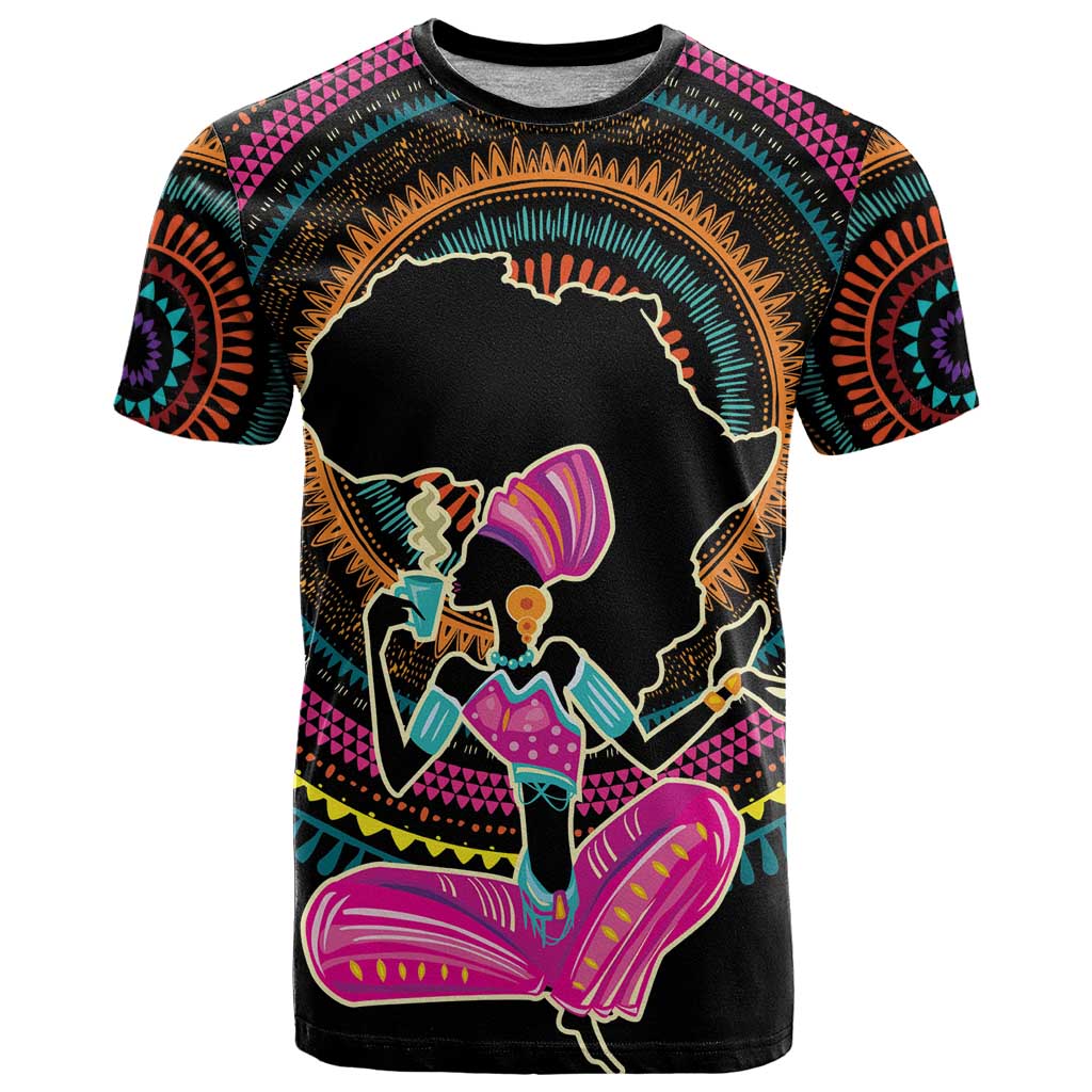 Personalized Africa T-Shirt Beautiful Black Woman Graphic Tee