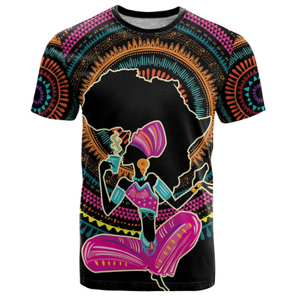 Personalized Africa T-Shirt Beautiful Black Woman Graphic Tee