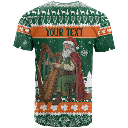 Ireland Christmas Personalized T-Shirt Daidi na Nollag With Irish Harp Graphic Tee