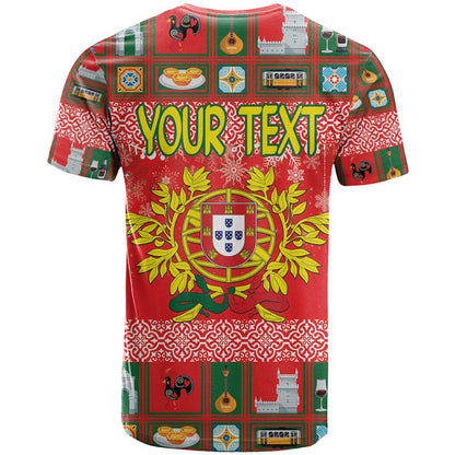 Personalized Portugal Christmas T-Shirt Coat Of Arms - Feliz Natal Graphic Tee