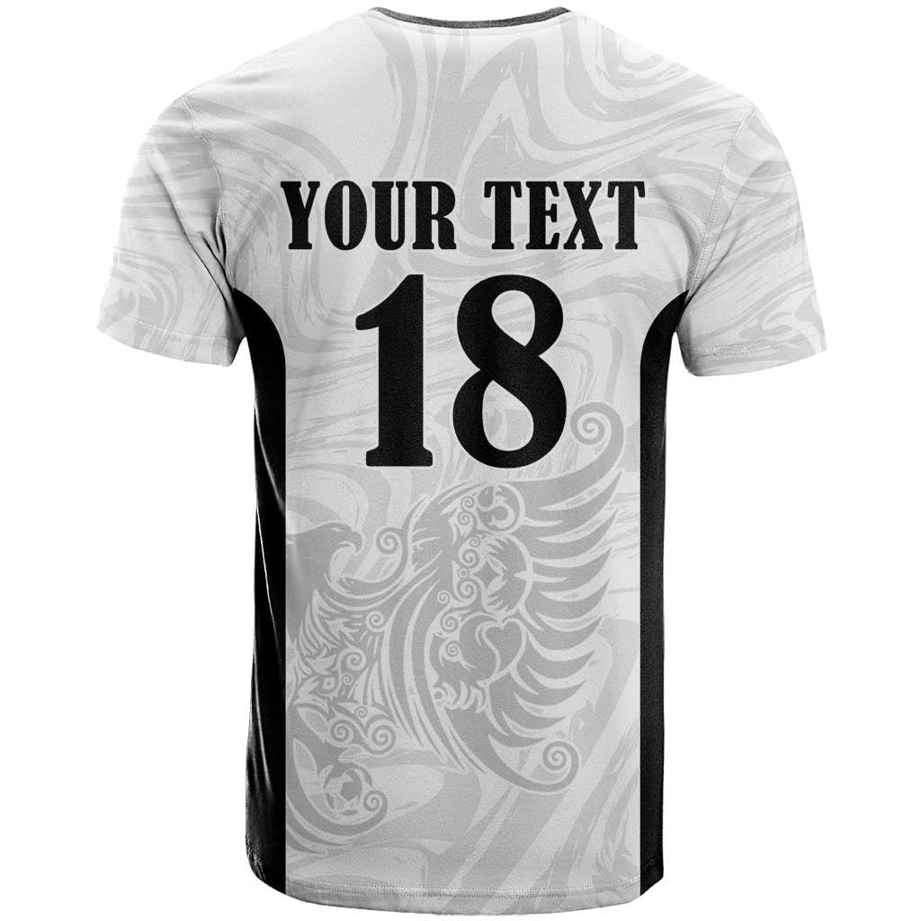 Custom Albania Football Pride T-Shirt Kuqezinjte Eagle White Version Graphic Tee