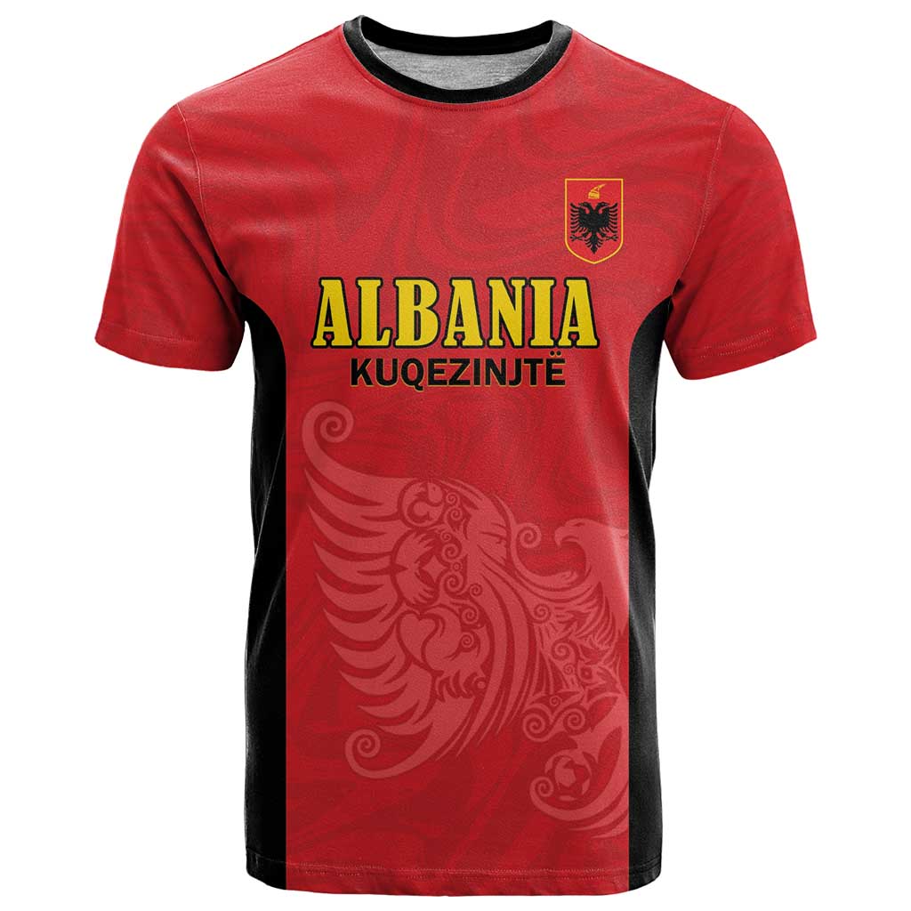 Custom Albania Football Pride T-Shirt Kuqezinjte Eagle Red Version Graphic Tee