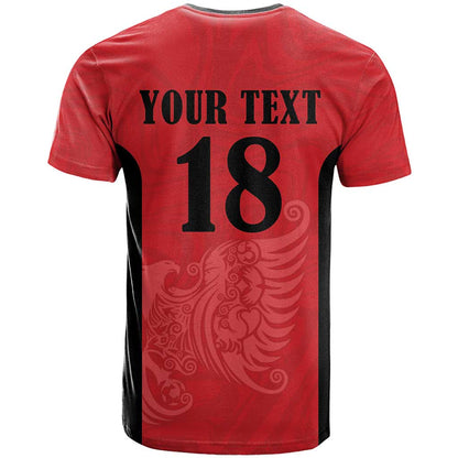 Custom Albania Football Pride T-Shirt Kuqezinjte Eagle Red Version Graphic Tee