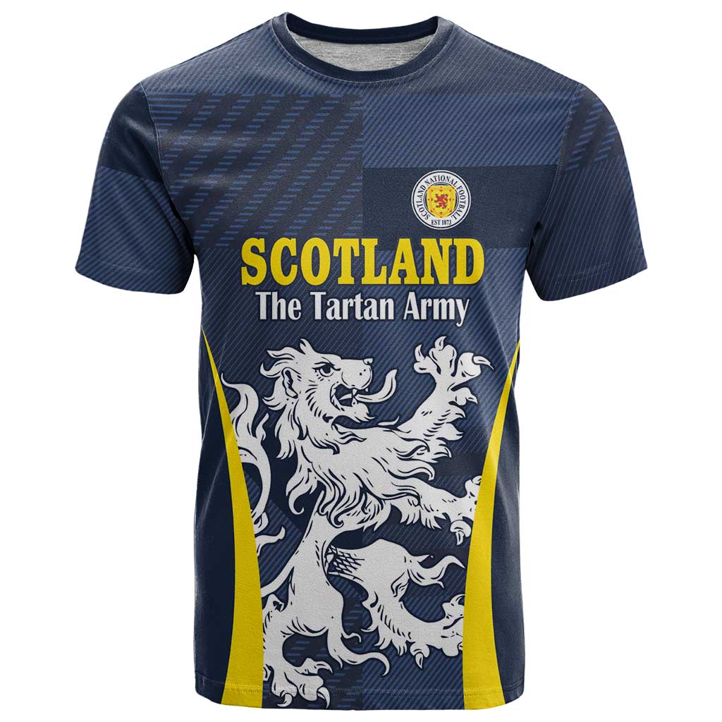 Custom Scotland Football T-Shirt Scottish Lion Rampant Tartan Fan Graphic Tee