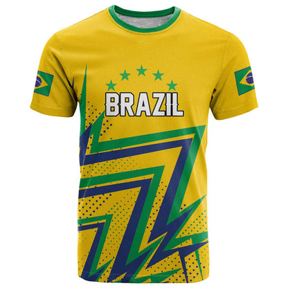 Custom Brazil Football Spirit T-Shirt Selecao Canarinho Sporty Style Graphic Tee