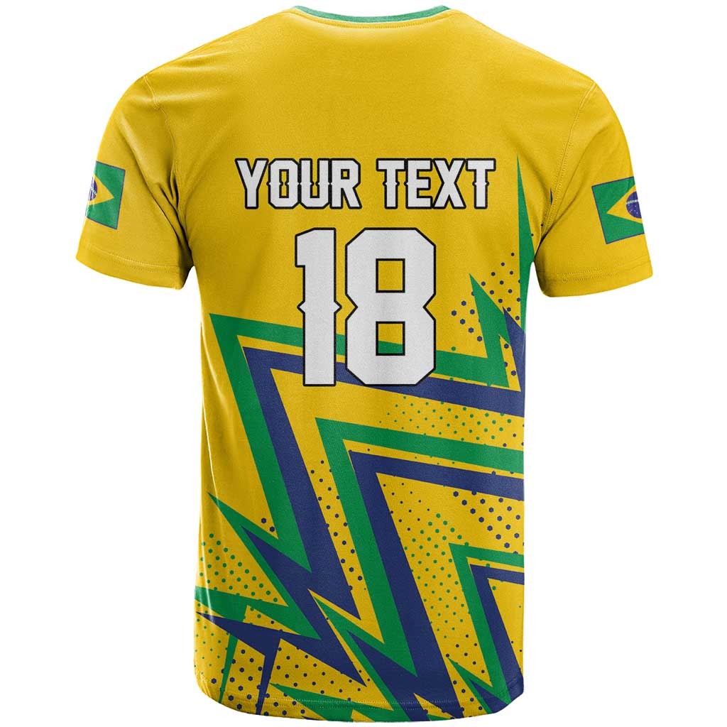 Custom Brazil Football Spirit T-Shirt Selecao Canarinho Sporty Style Graphic Tee