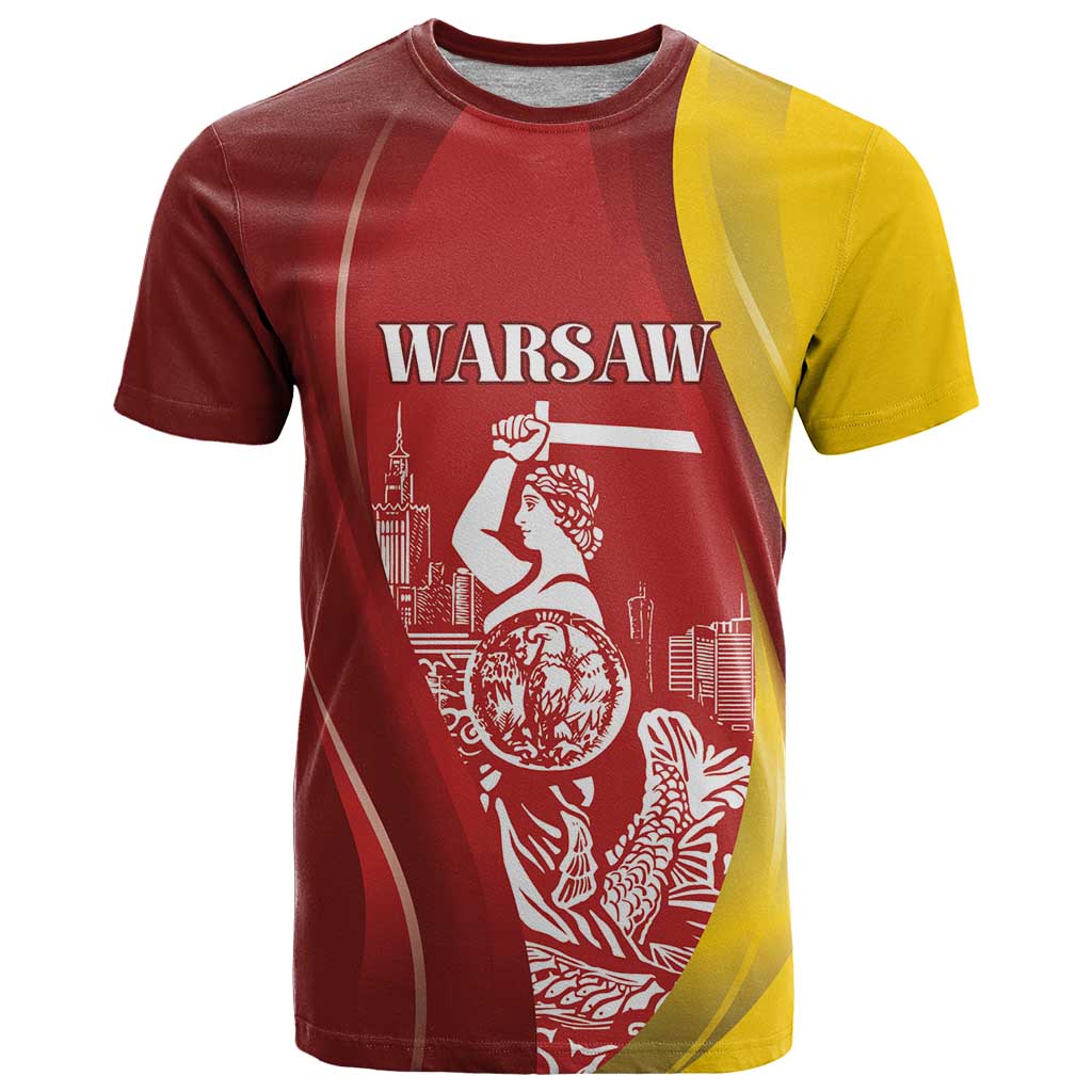 Warsaw Capital of Poland Personalized T-Shirt Syrenka Warszawska Sporty Style Graphic Tee