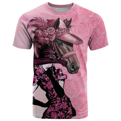 Kentucky Horse Racing T-Shirt Derby Ladies With Roses Graphic Tee