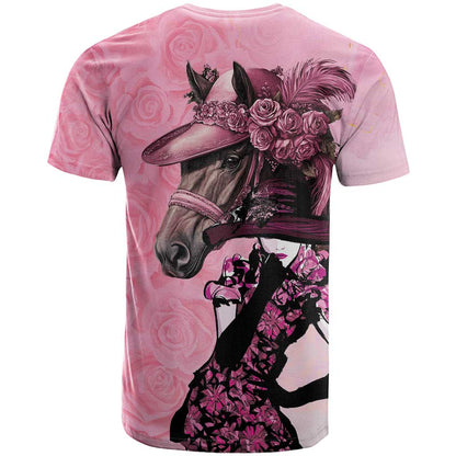 Kentucky Horse Racing T-Shirt Derby Ladies With Roses Graphic Tee