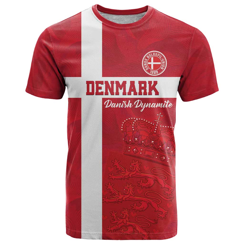 Custom Denmark Football T-Shirt Danish Dynamite Go Champion Graphic Tee