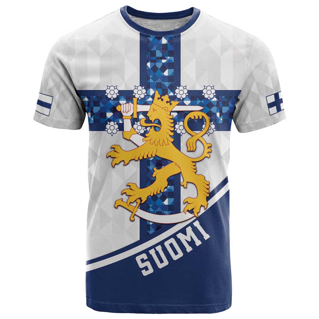 Custom Finland Football T-Shirt Suomen jalkapallomaajoukkue Graphic Tee