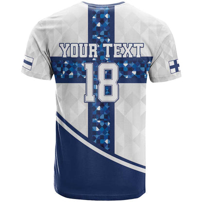 Custom Finland Football T-Shirt Suomen jalkapallomaajoukkue Graphic Tee
