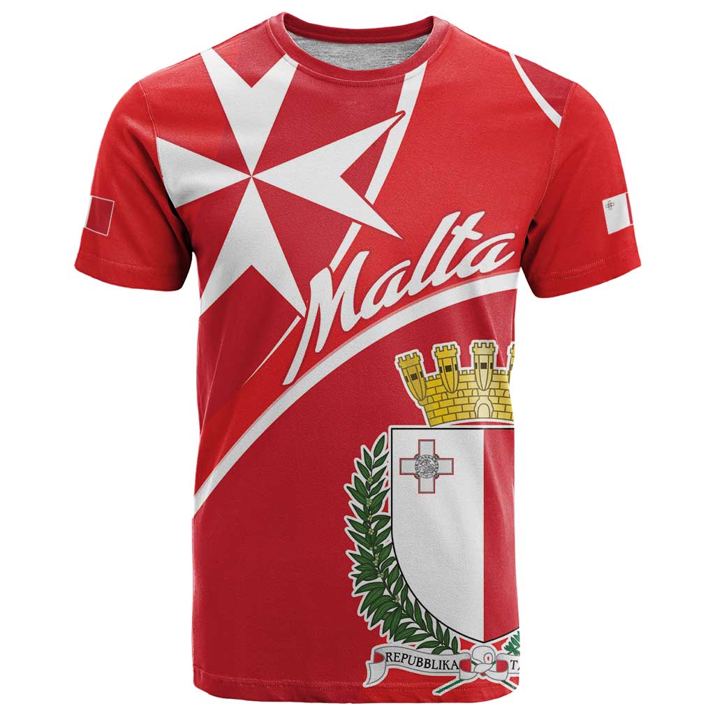 Personalized Malta Cross Coat Of Arms T-Shirt Graphic Tee