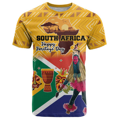 Personalized South Africa Heritage Day T-Shirt With Traditional Dancer Graphic Tee
