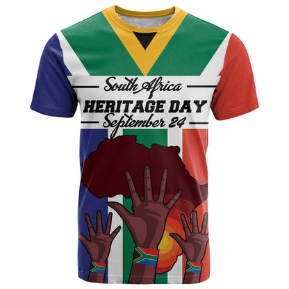 Personalized South Africa Heritage Day T-Shirt Flag Style Graphic Tee