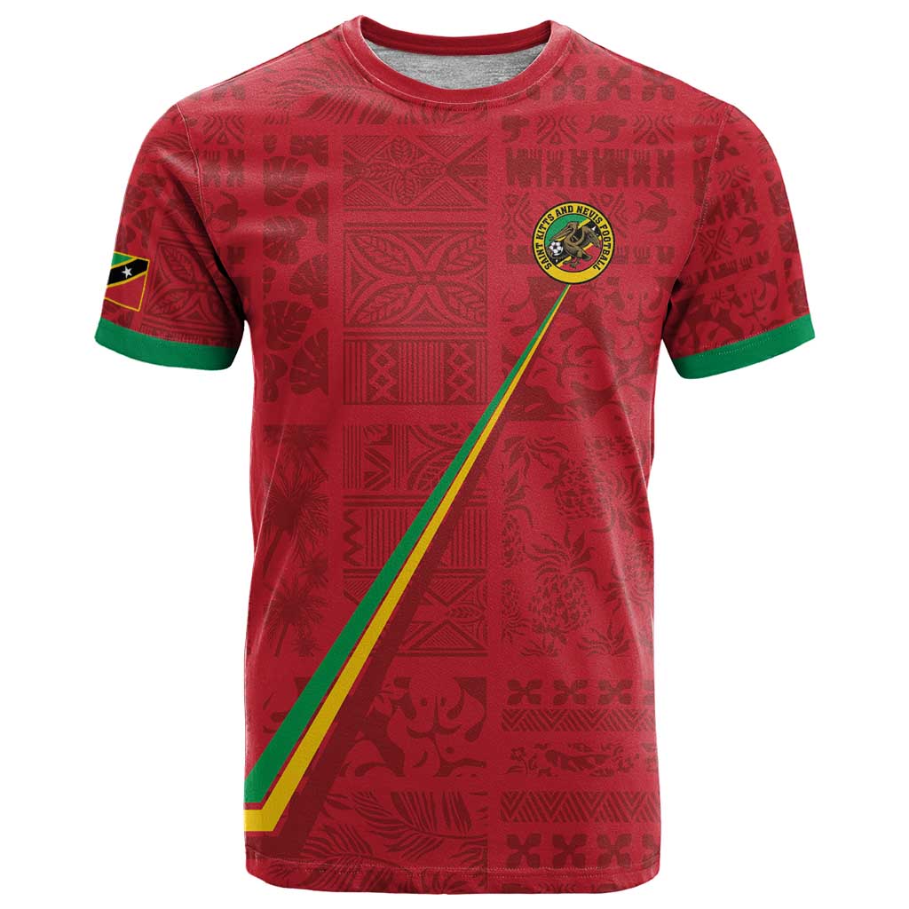 Custom Saint Kitts And Nevis Football T-Shirt Sugar Boyz Red Version Graphic Tee