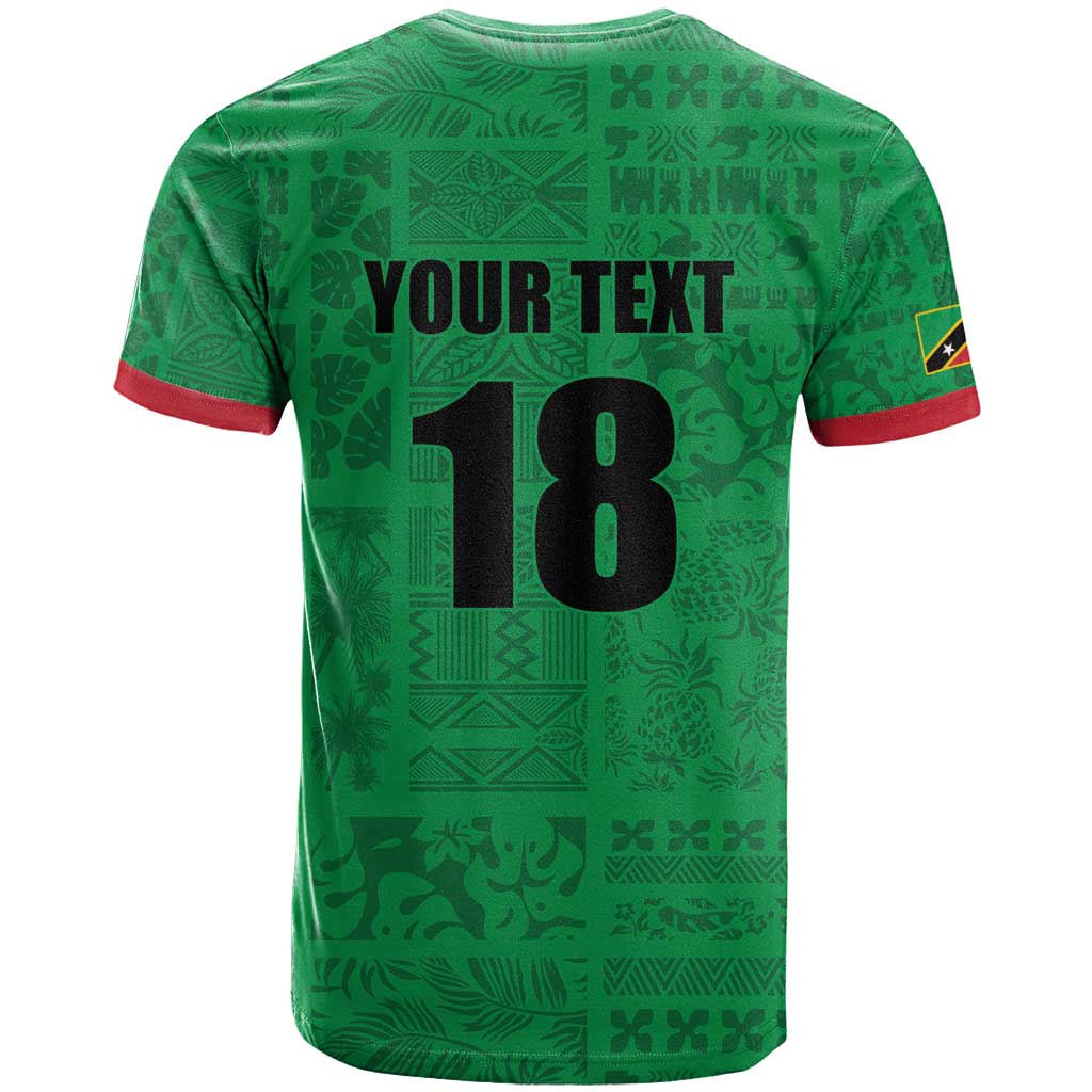 Custom Saint Kitts And Nevis Football T-Shirt Sugar Boyz Green Version Graphic Tee