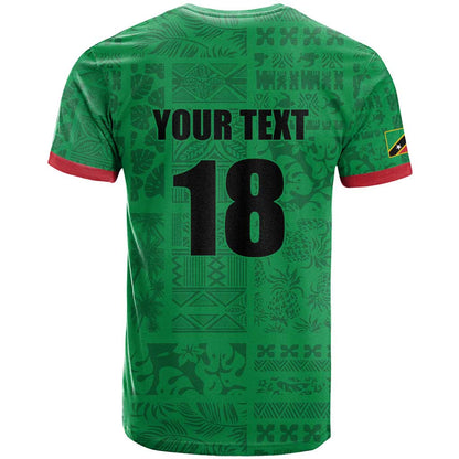 Custom Saint Kitts And Nevis Football T-Shirt Sugar Boyz Green Version Graphic Tee