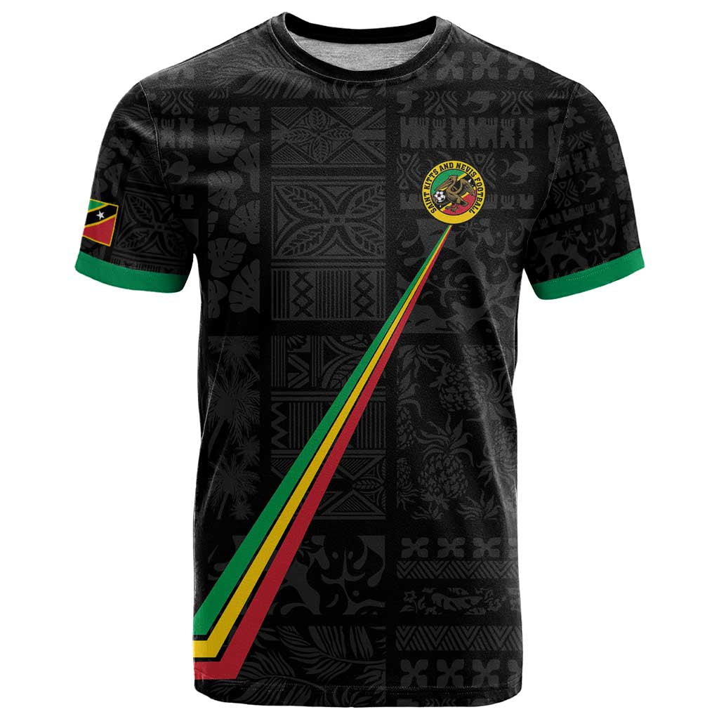 Custom Saint Kitts And Nevis Football T-Shirt Sugar Boyz Black Version Graphic Tee