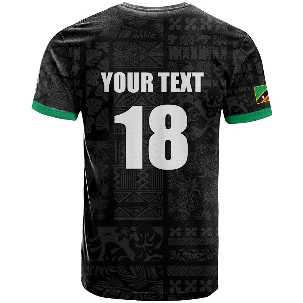 Custom Saint Kitts And Nevis Football T-Shirt Sugar Boyz Black Version Graphic Tee